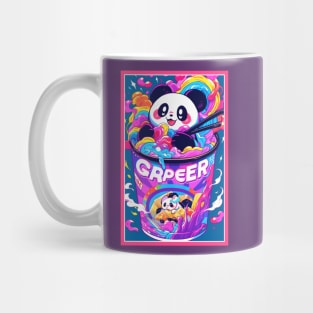 Anime Cute Panda eating Ramen | Cute Anime Panda Kawaii Design Mug